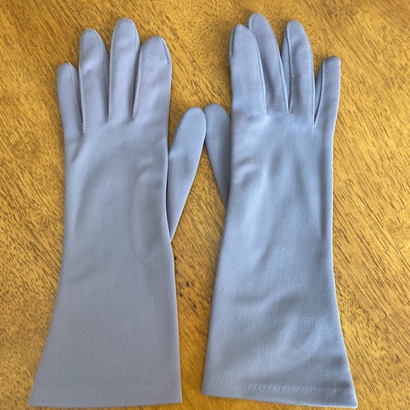 Vintage Purple/Gray Dress Gloves. 100% Nylon. One size fits all. - Picture 3 of 6
